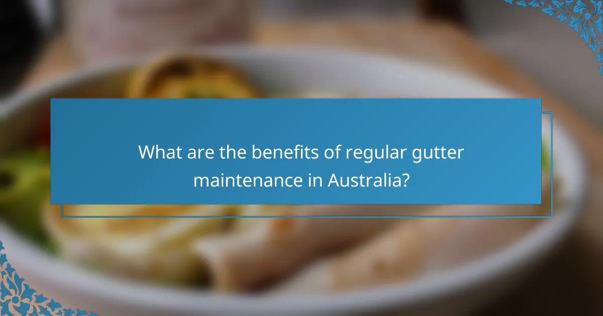 What are the benefits of regular gutter maintenance in Australia?