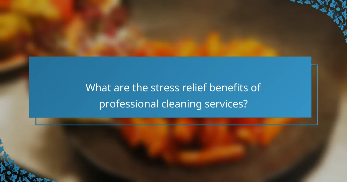 What are the stress relief benefits of professional cleaning services?