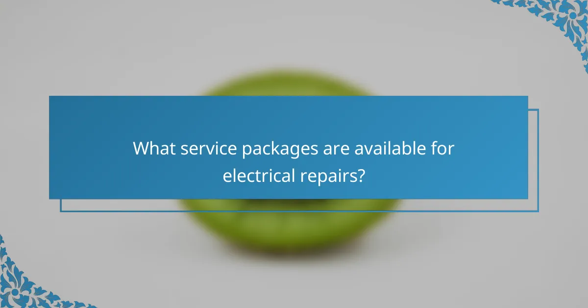 What service packages are available for electrical repairs?
