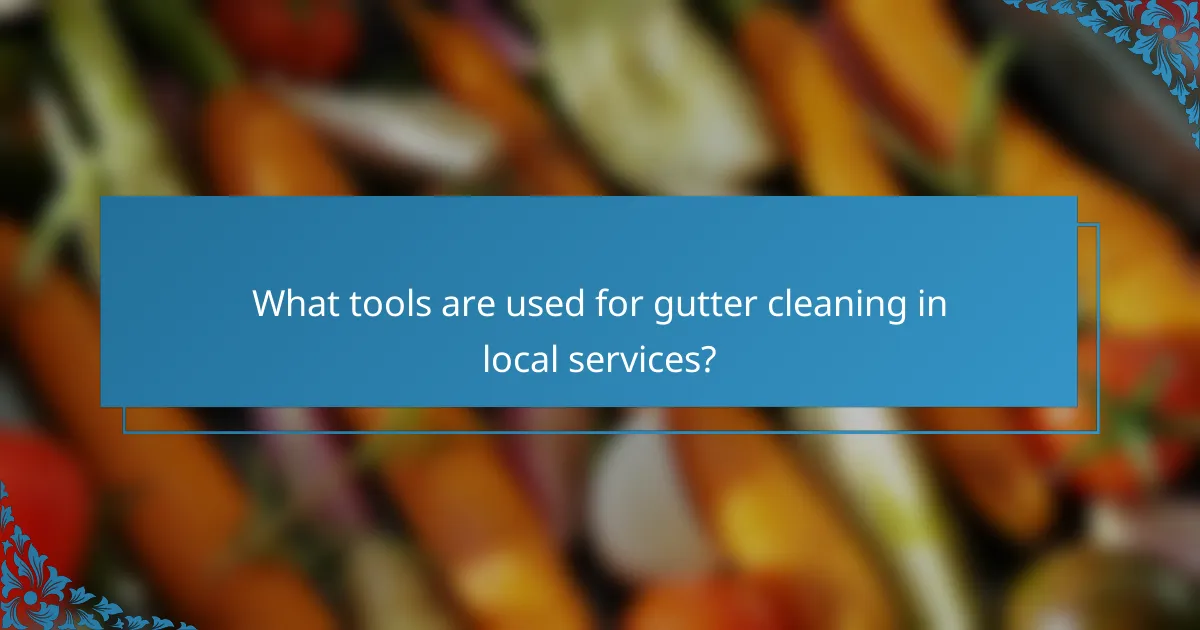 What tools are used for gutter cleaning in local services?